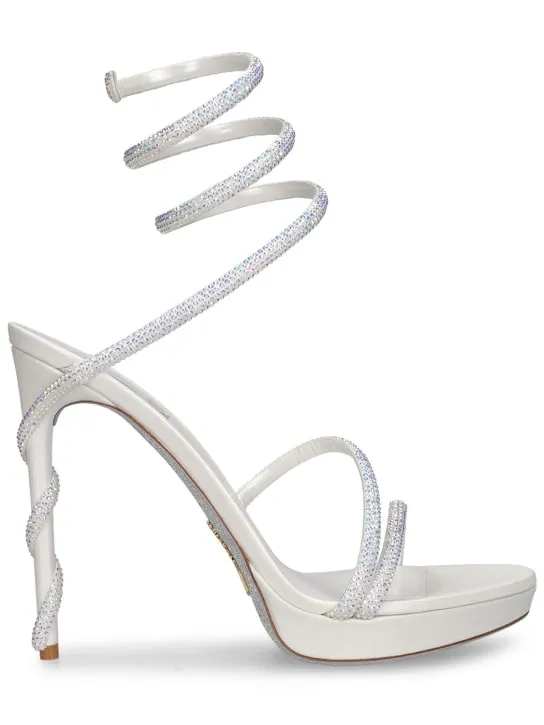 René Caovilla   120mm Margot satin & crystals sandals 