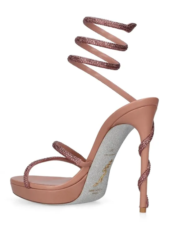 René Caovilla   120mm Margot satin & crystals sandals 