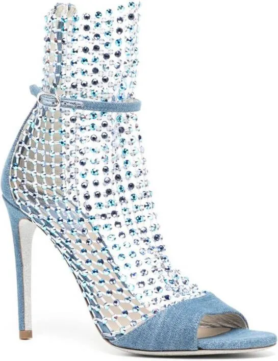 René Caovilla Galaxia 90mm denim sandals Blue