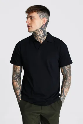 Revere Collar Jersey Polo