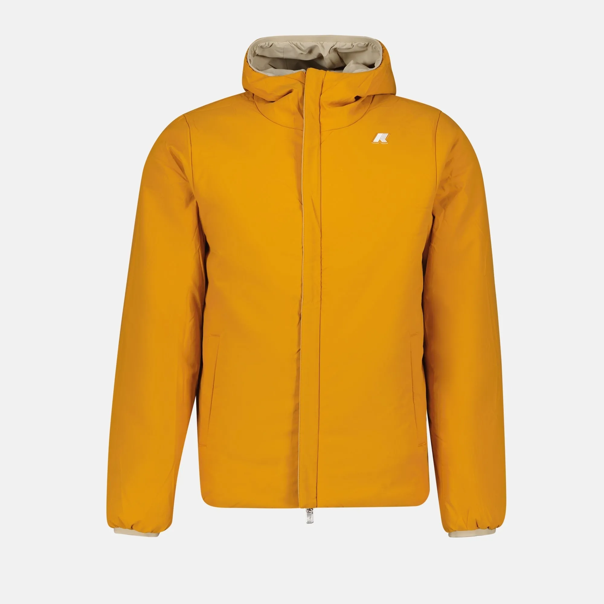 Reversible Beige-Orange Puffer Jacket