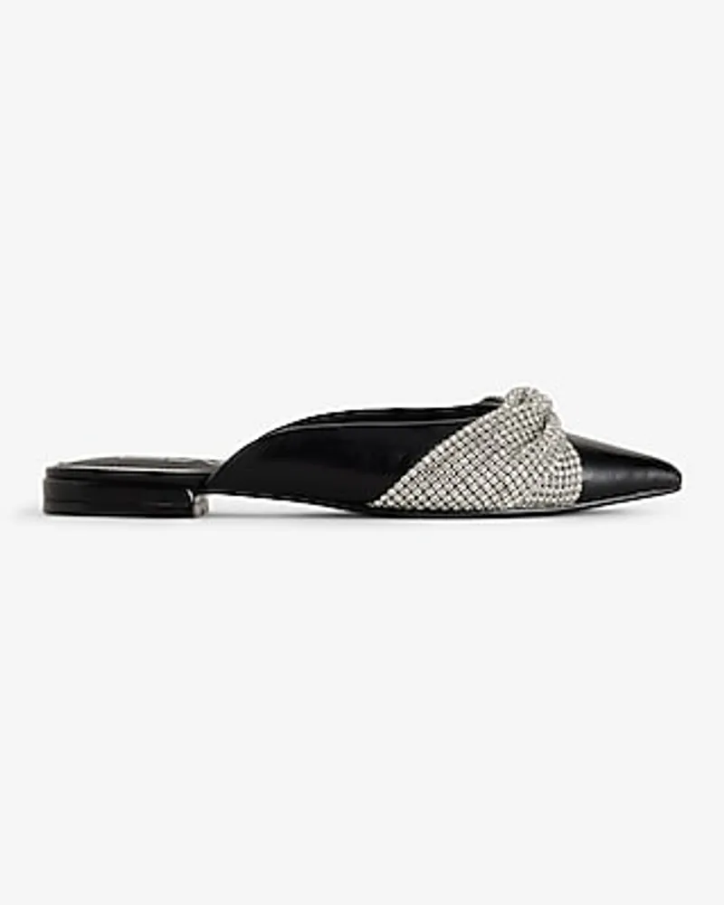 Rhinestone Twist Upper Pointed Toe Flats Women's