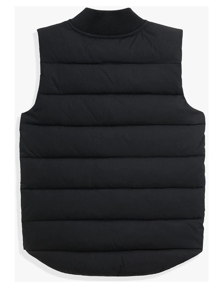 Rib Nylon Vest in Black