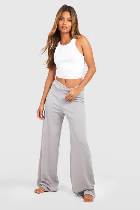 Ribbed Jersey Knit Wide Leg Pj Pants