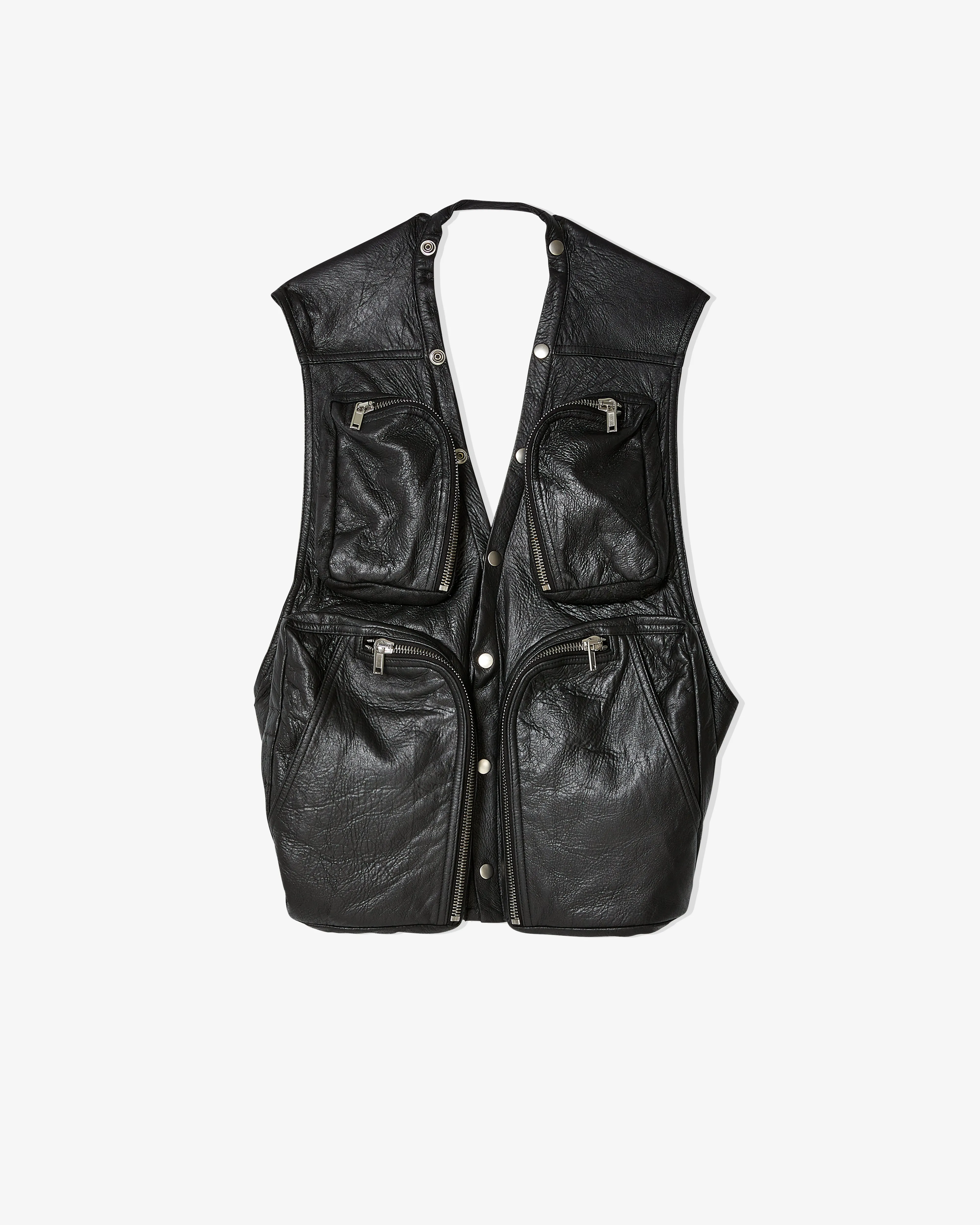 Rick Owens - Men's Porterville Leather Cargo Vest - (Black)