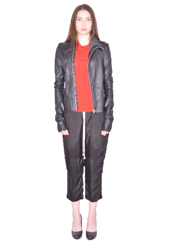 RICK OWENS WOMEN RP01D2701 LS GARY LEATHER JACKET BLACK