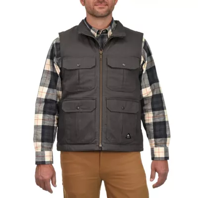 Ridgecut Quilted Fleece-Lined Super-Duty Sanded Duck Vest, Grey