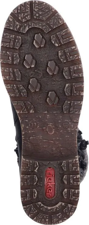 Rieker Black Back Lace Boot