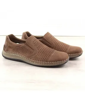 Rieker Leather Loafers- Cognac