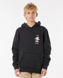 Rip Curl Search Icon Boys Hooded Fleece - Black