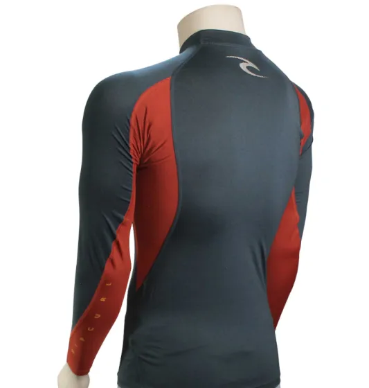 Rip Curl Waves Mens Long Sleeve Rash Vest - Navy Marle