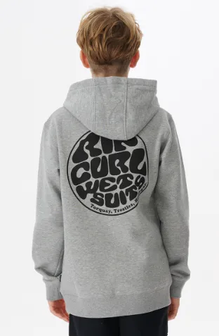Rip Curl Wetsuit Icon Kids Hooded Fleece - Grey Marle