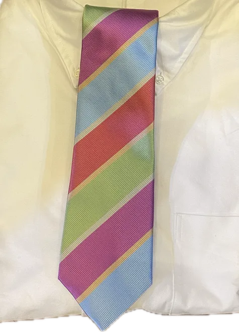 Robert Jensen Pastel Repp Stripe Necktie