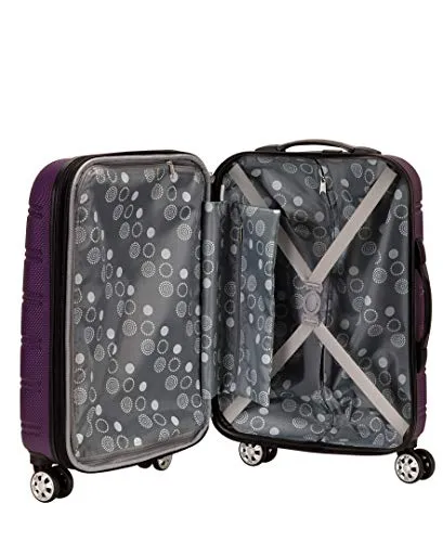 Rockland Melbourne Hardside Expandable Spinner Wheel Luggage, Purple, Carry-On 20-Inch