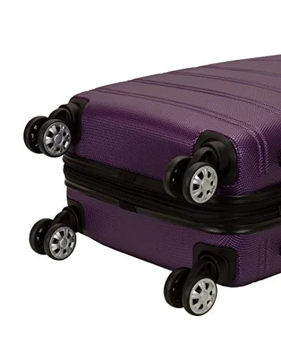 Rockland Melbourne Hardside Expandable Spinner Wheel Luggage, Purple, Carry-On 20-Inch