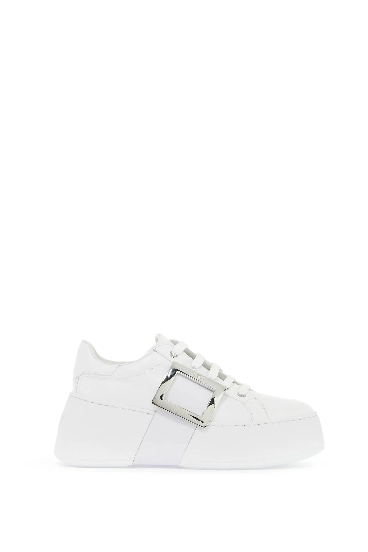 Roger Vivier    Roger Vivier Leather Viv' Skate Sneakers
