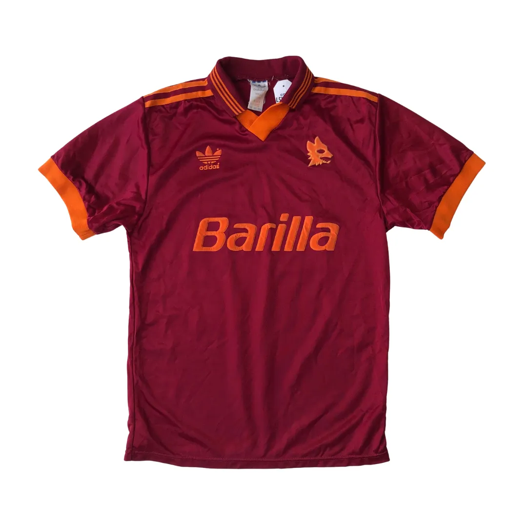 Roma Original Barilla 1992/1994 Adidas Home Football Shirt Small