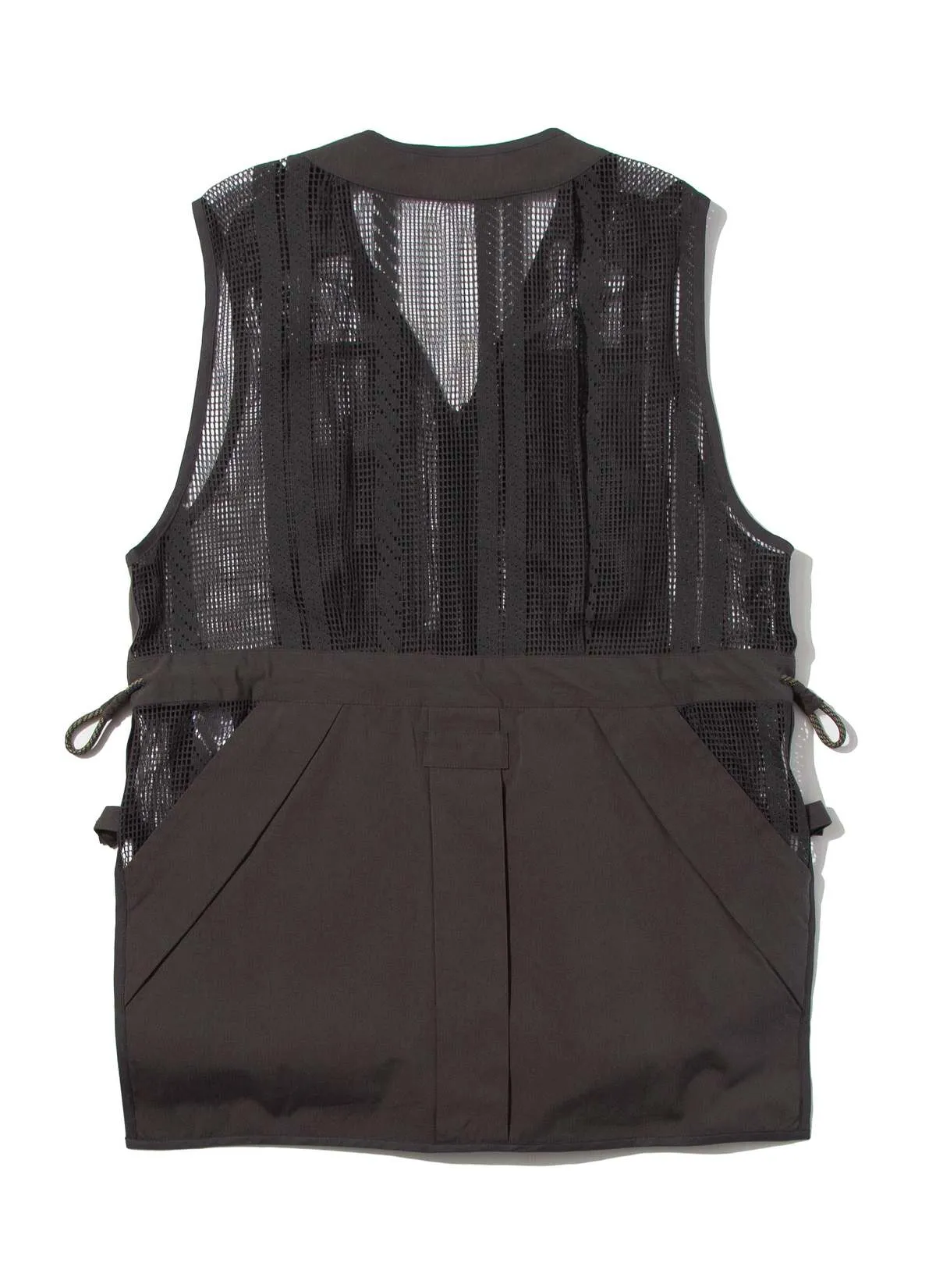 Rope Mesh Long Vest - Charcoal