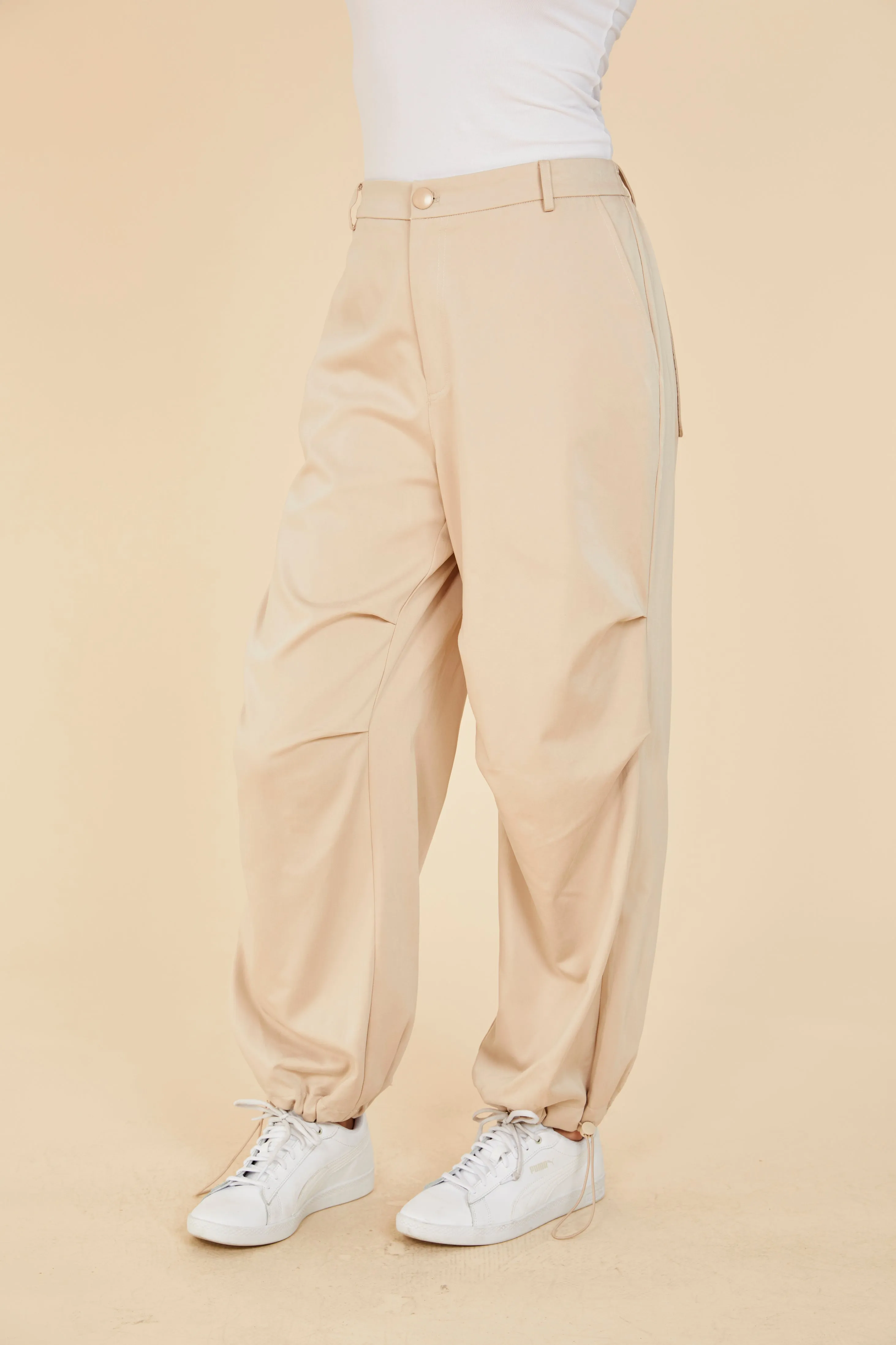 Ruched Knee Drawstring Trousers