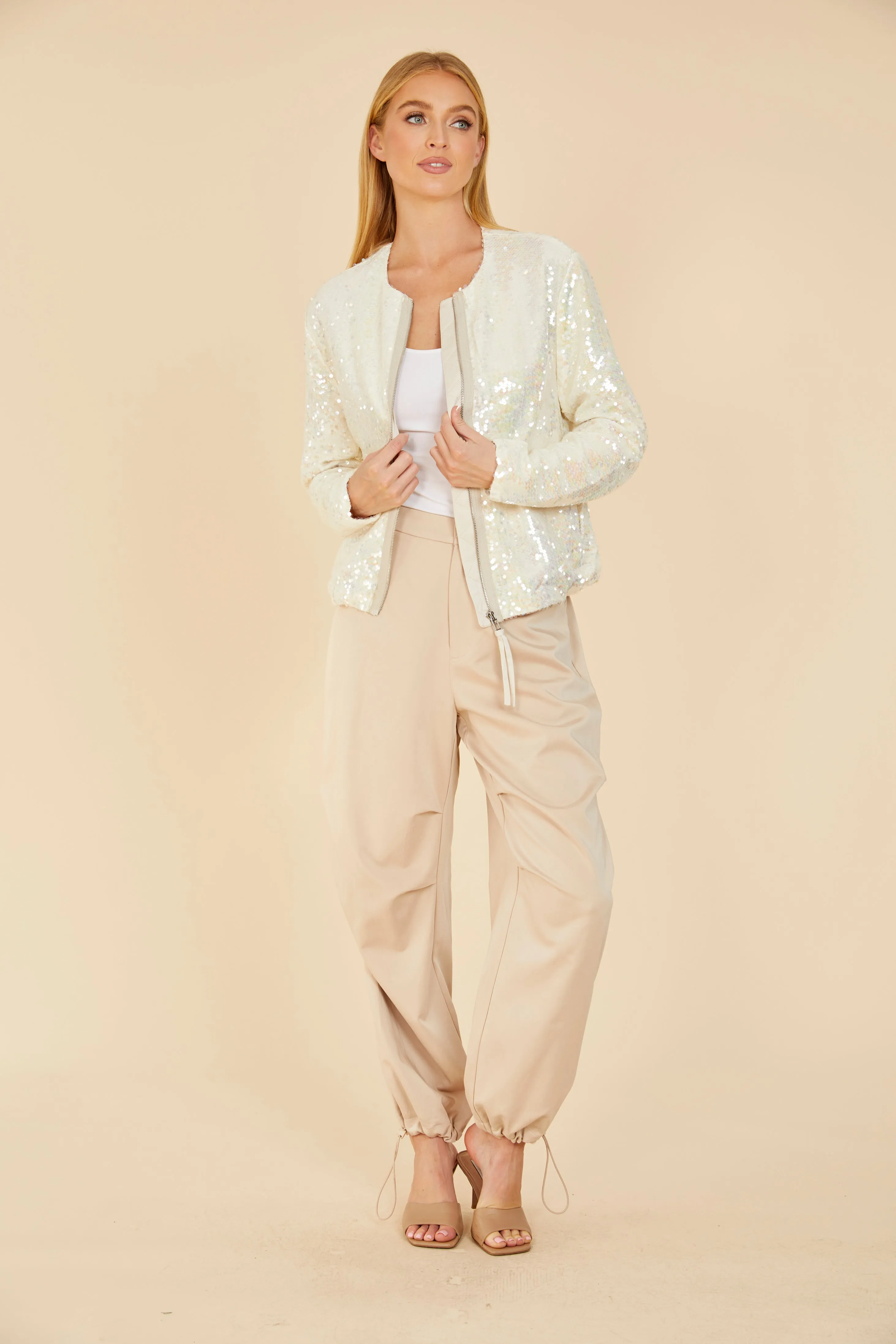 Ruched Knee Drawstring Trousers