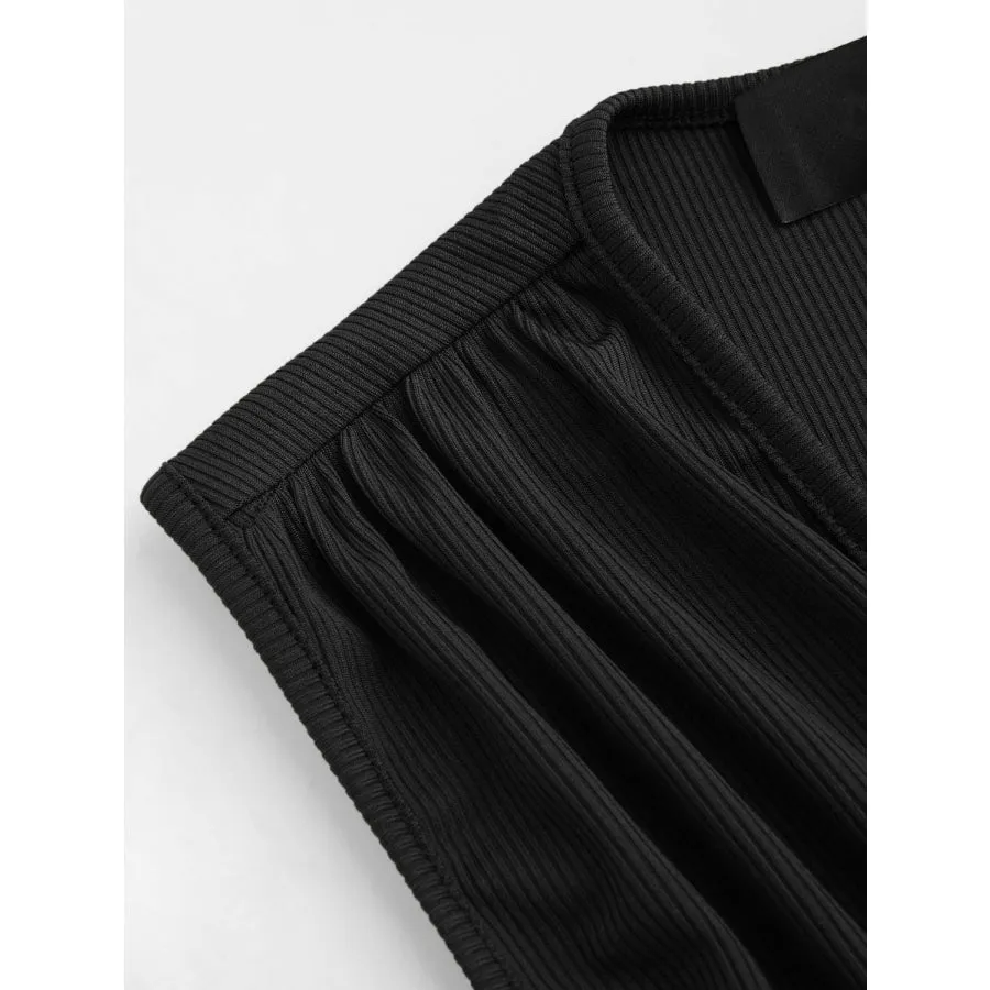 Ruched Plunge Sleeveless Romper