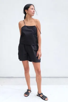 Ruffle Short - Black