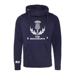 Rugby Vintage - Scotland Cross Neck Hoodie - Navy