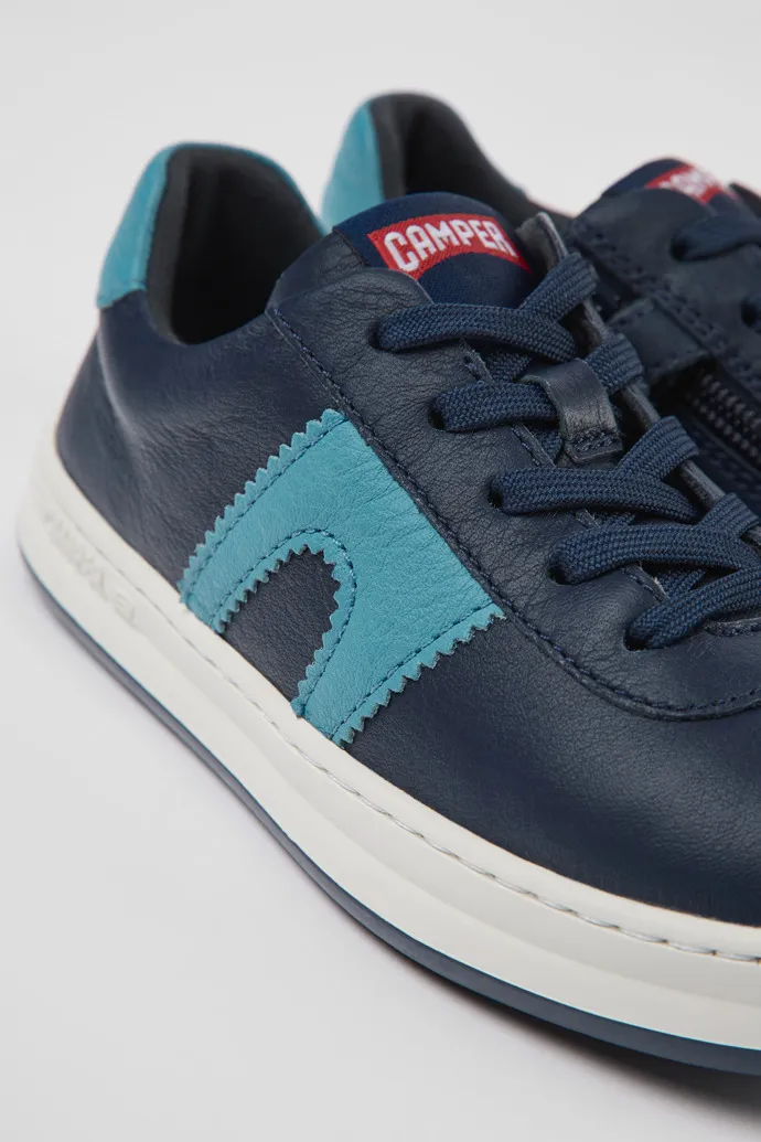 Runner Dark blue leather sneakers for kids