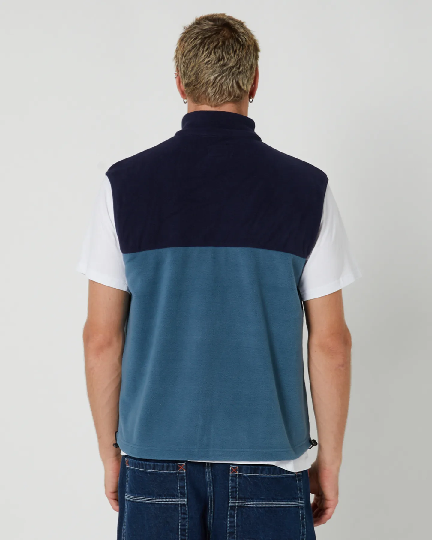 Rusty Tasty Ice Polar Fleece Vest - Navy Blue / China Blue | SurfStitch
