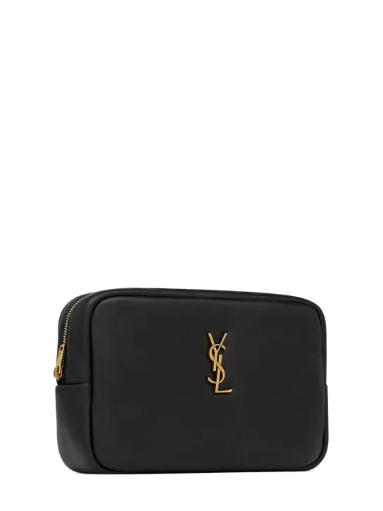 Saint Laurent   Cassandre leather makeup bag 