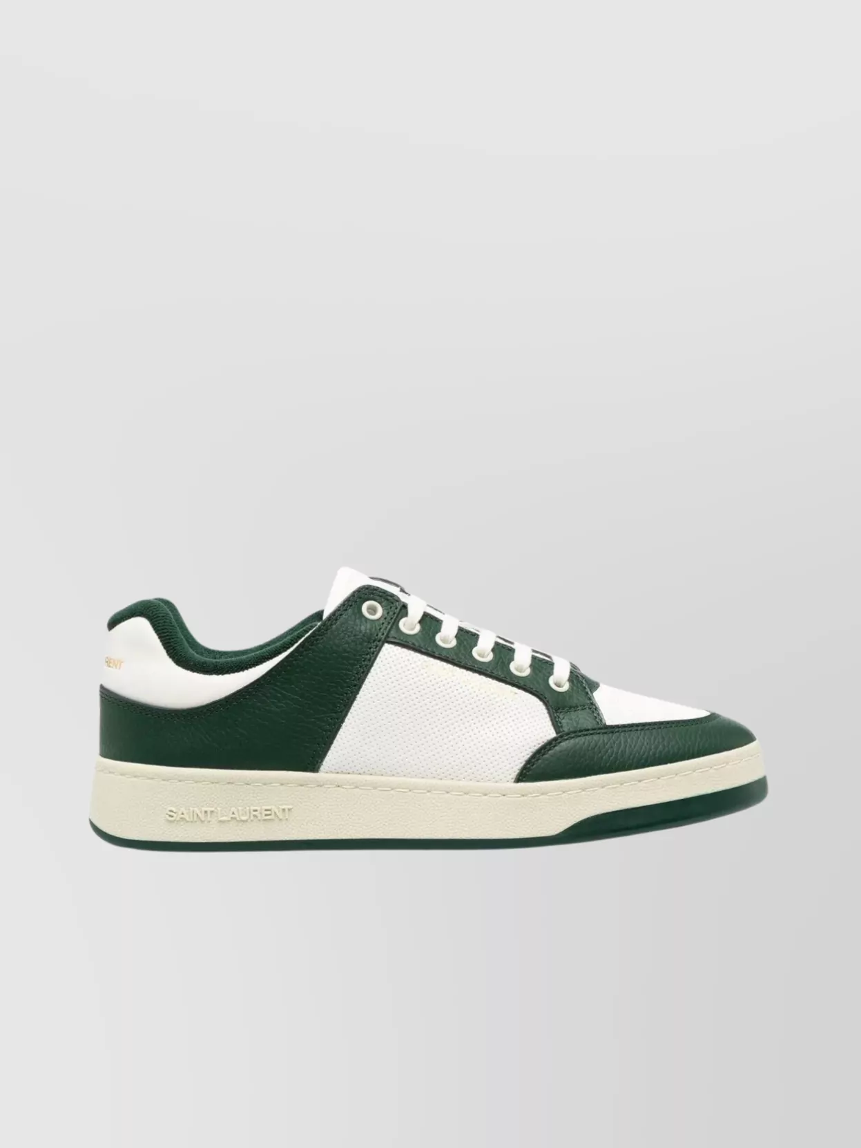 Saint Laurent   Low lace-up sneakers with perforated leather