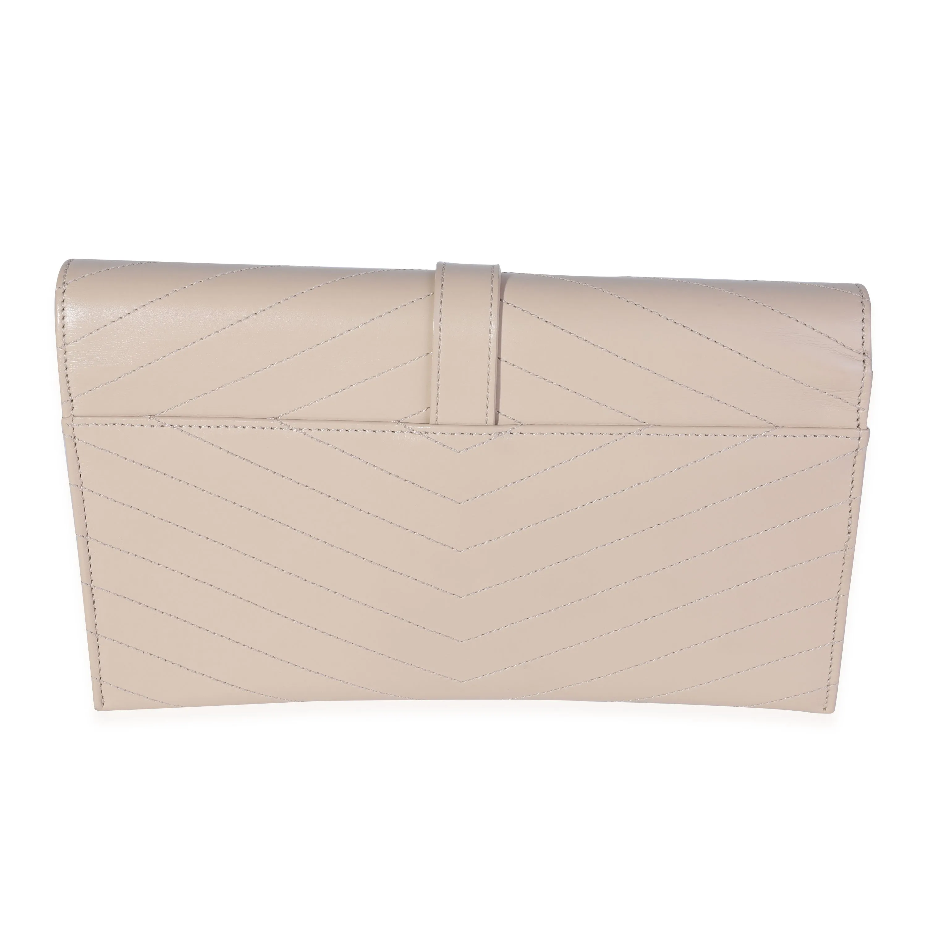Saint Laurent Powder Matelassé Leather Monogram Clutch