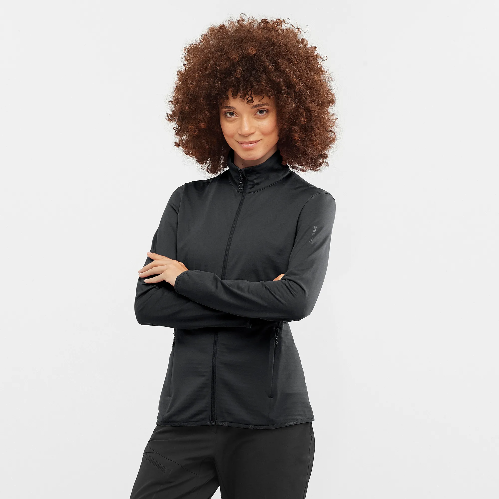 Salomon Women's Outrack Full Zip Mid Deep Black | Buy Salomon Women's Outrack Full Zip Mid Deep Black here | Outnorth