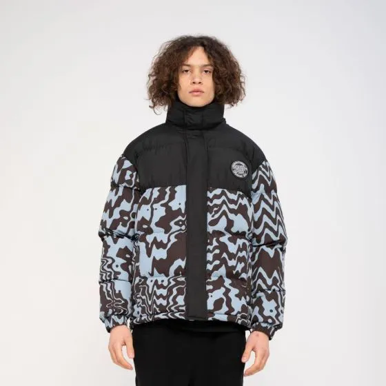 Santa Cruz Acidic Mens Puffer Jacket - Black/Blue Grey