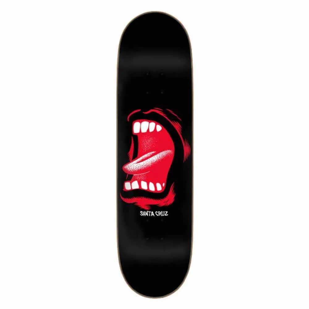 Santa Cruz Skateboard Deck Screaming Mouth Black/Red 8.5