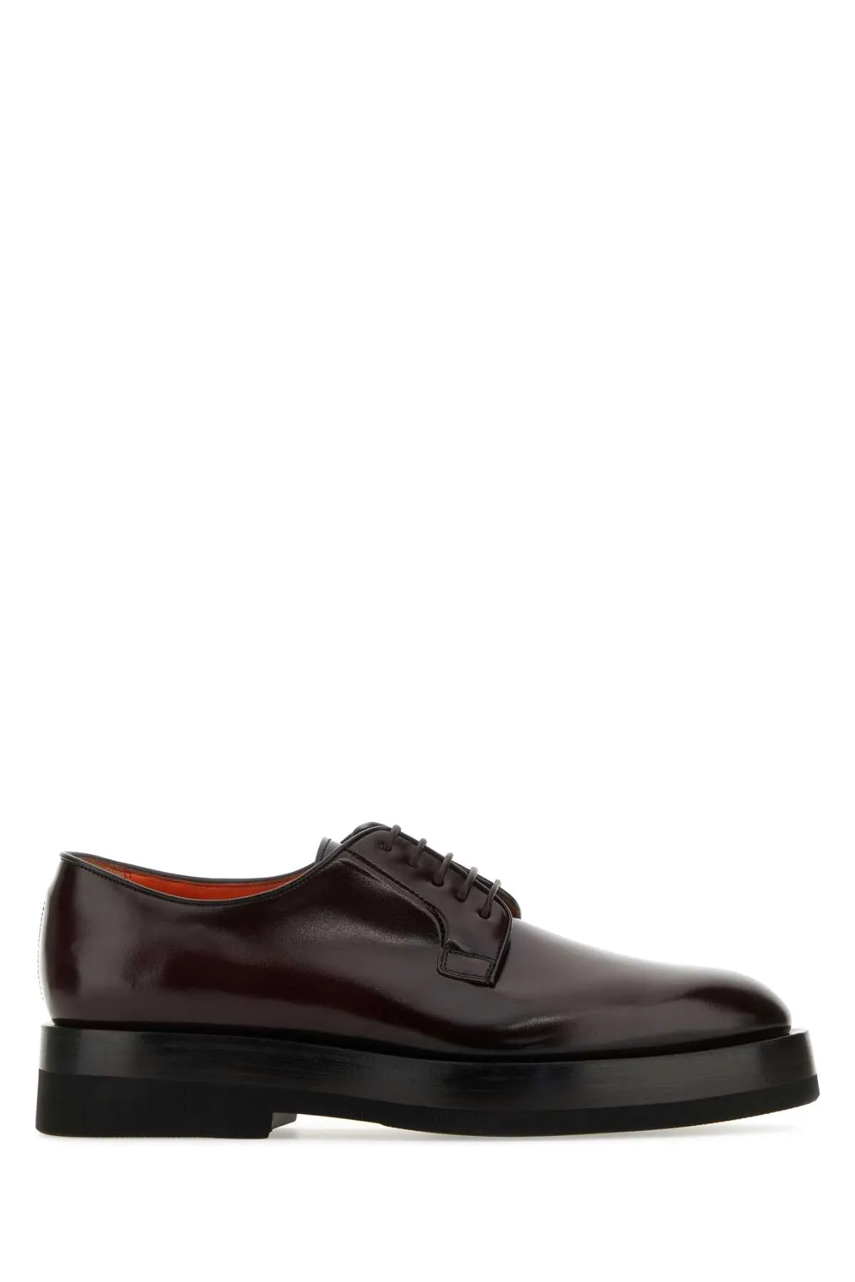 Santoni Grape Leather Lace Up Shoes