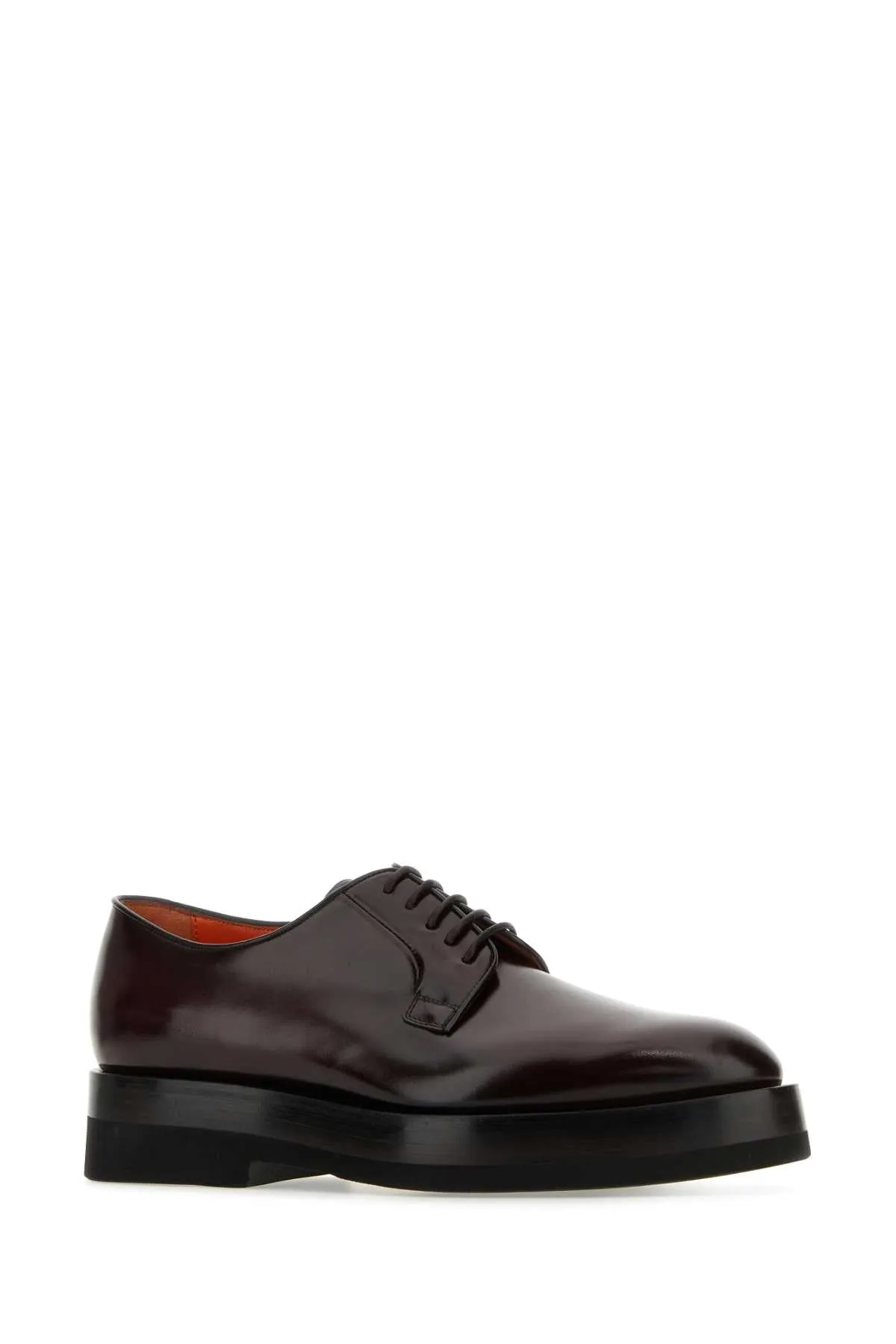 Santoni Grape Leather Lace Up Shoes