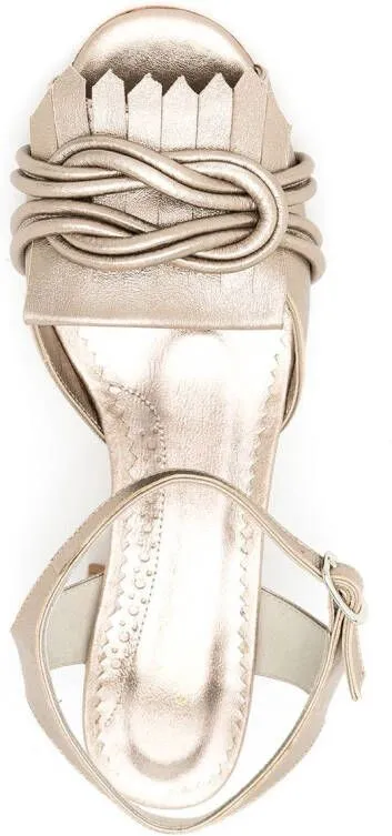 Sarah Chofakian Antonieta 65mm tassel-embellished sandals Metallic