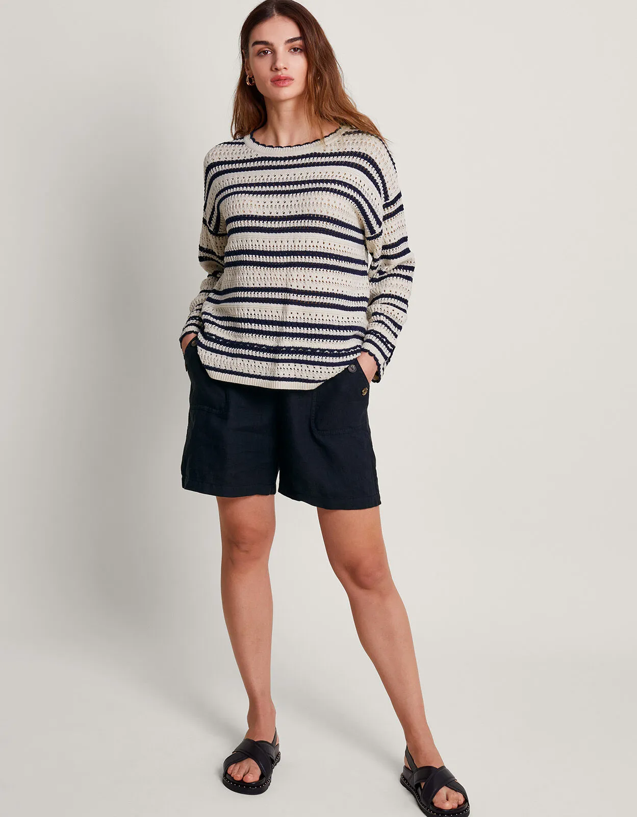 Sarah Stripe Jumper Ivory