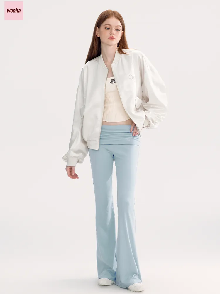 Satin Glossy Casual Stadium-Jumper Jacket