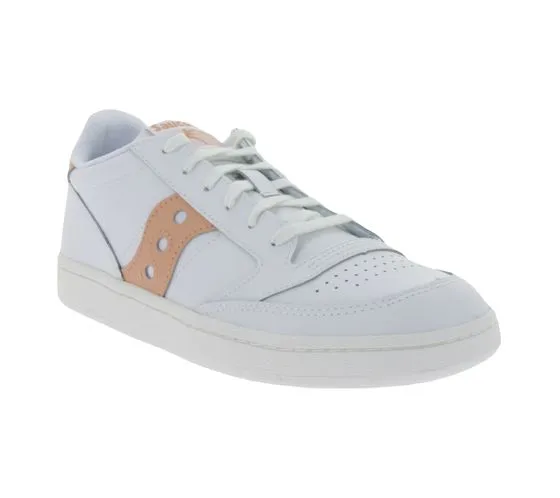 Saucony Jazz Court Damen Turnschuhe Echtleder mit EVA Zwischensohle S60759-8 Weiß/Rosa