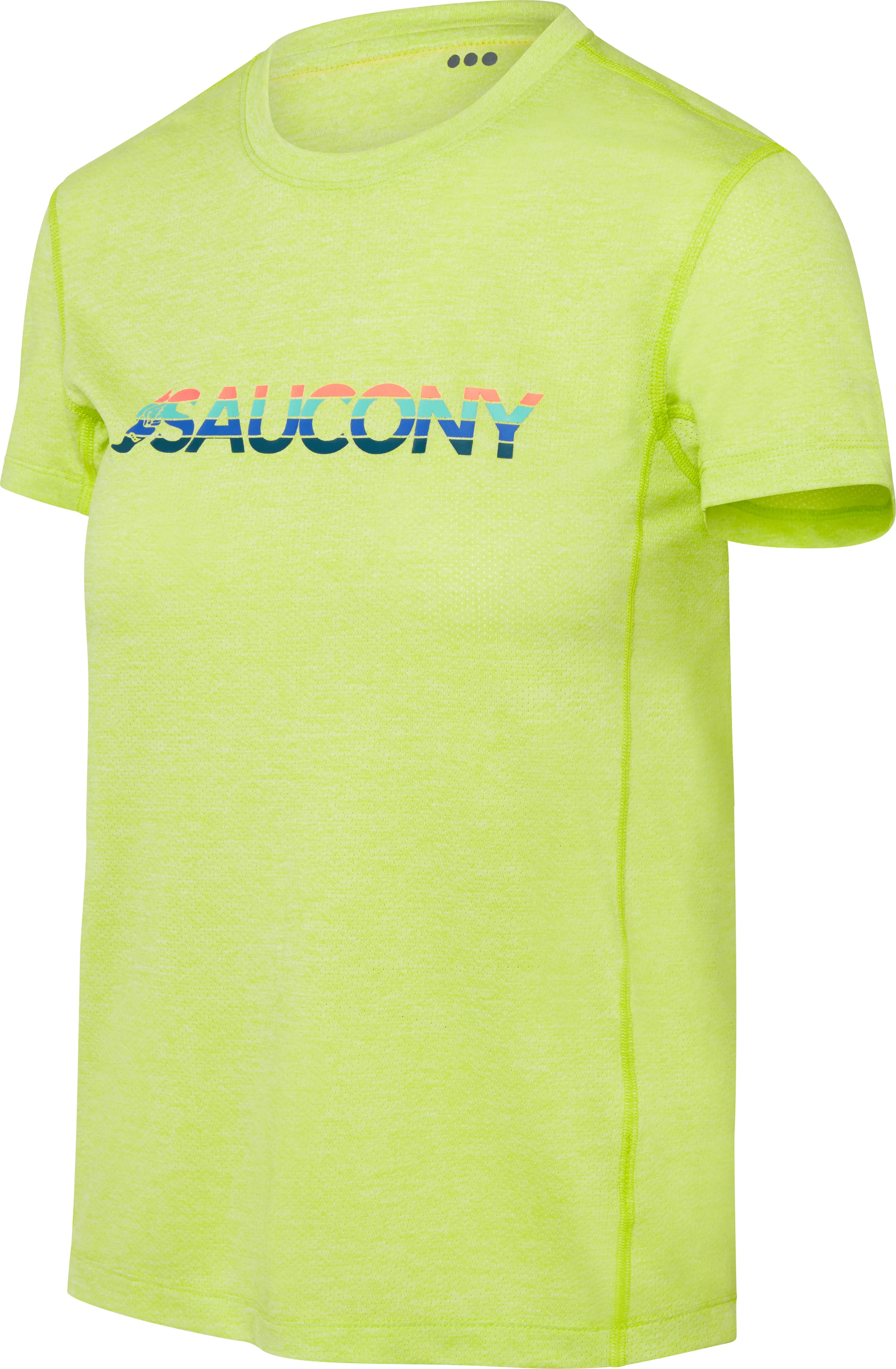 Saucony Women's Stopwatch Graphic Short Sleeve Acid Lime Heather | Buy Saucony Women's Stopwatch Graphic Short Sleeve 