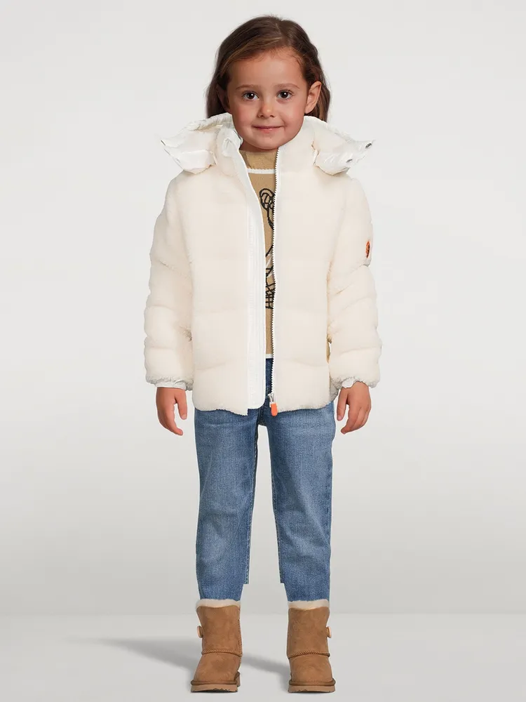 SAVE THE DUCK Kids Ridge Shearling Hooded Jacket