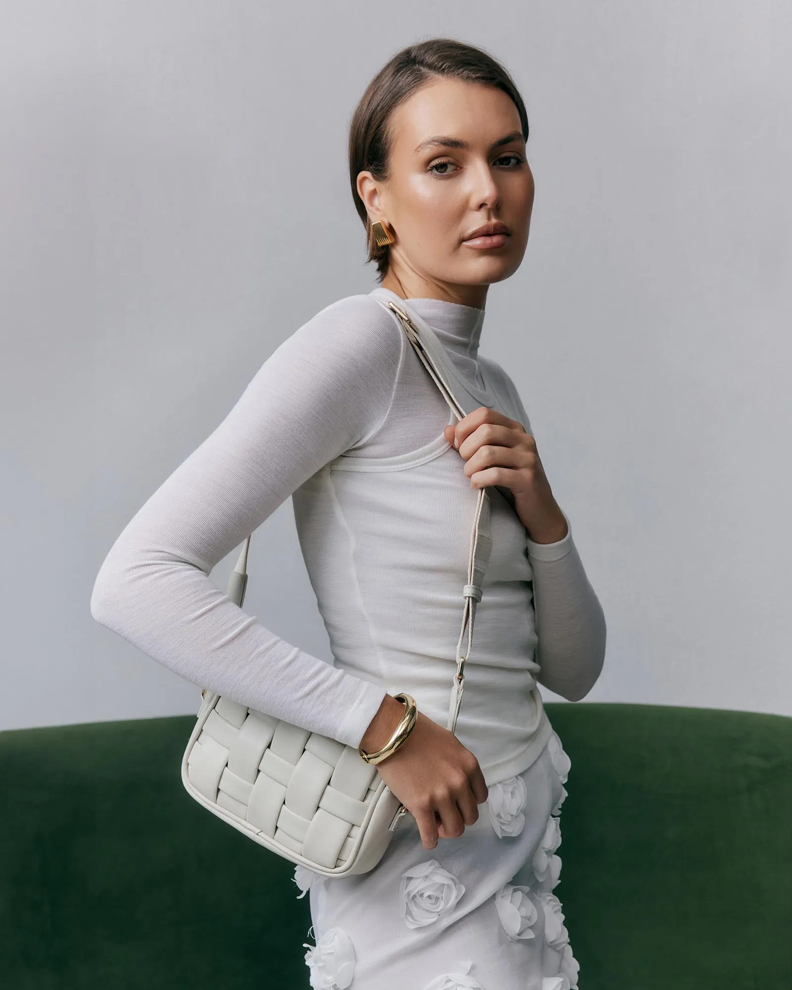 Scarlett cross body bag off white leather