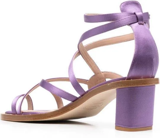 Scarosso Patty scrappy silk sandals Purple
