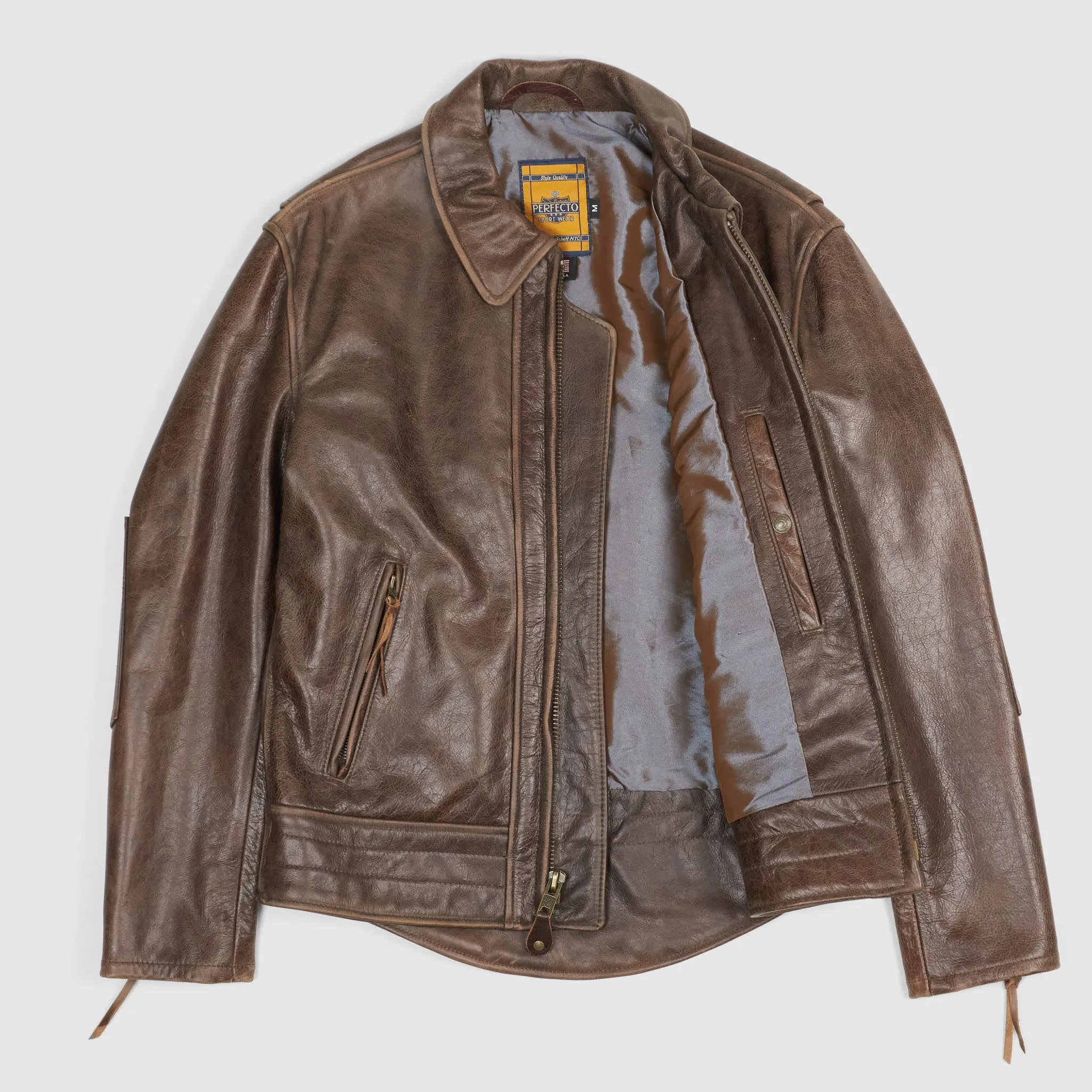 Schott N.Y.C. Antique Leather Biker Jacket