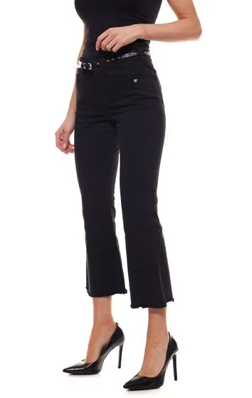 SCOTCH & SODA x MAISON SCOTCH jeans recortados hermosos pantalones de ocio para damas con cinturón negro