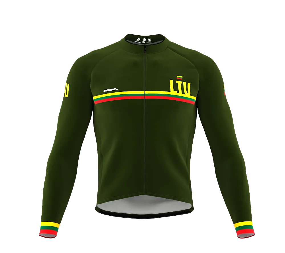 ScudoPro Pro Thermal Long Sleeve Cycling Jersey Country CODE Lithuania Green | Men and Women