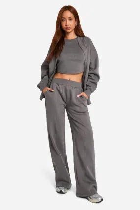 Seam Detail Zip Through 3 Piece Tracksuit