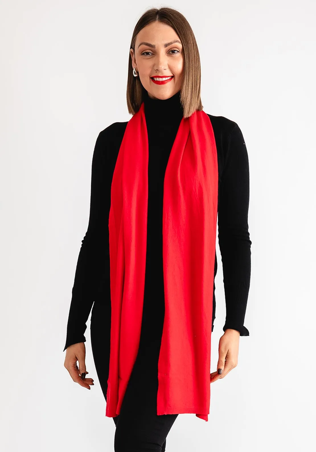 Serafina Collection Knit Scarf, Red